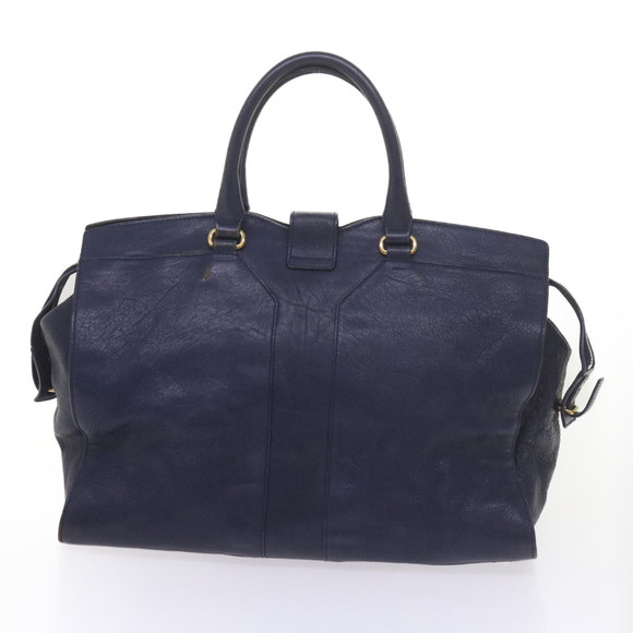 SAINT LAURENT Cavas Chyc Hand Bag Leather Navy 275091 Auth am5374 - Picture 2 of 16